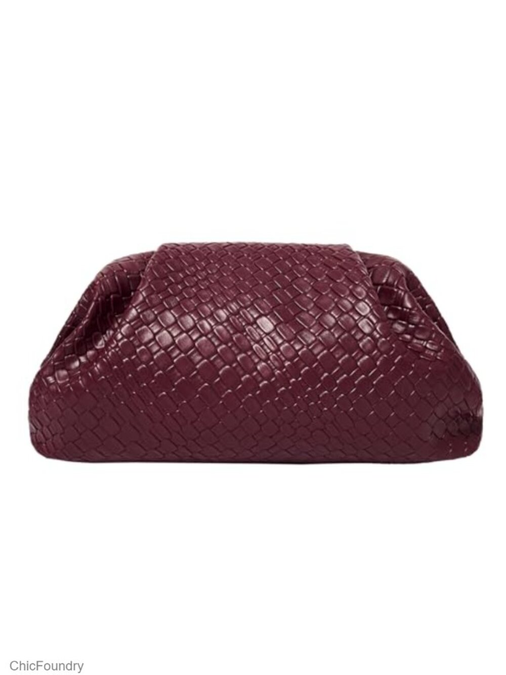 Woven Evening Clutch Faux PU Leather Dumpling Ruched Party Wedding Handbag